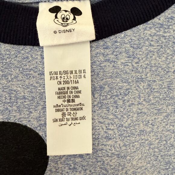 Disney Men's Size Extra Large  Mickey Mouse Heather Blue Short Sleeve T Shirt - Picture 3 of 8
